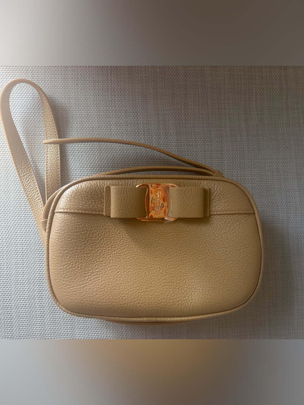 Salvatore Ferragamo Camel Leather Camera Crossbody bag